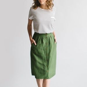 The Main Street Exchange “Arie” Skirt - Moss Green